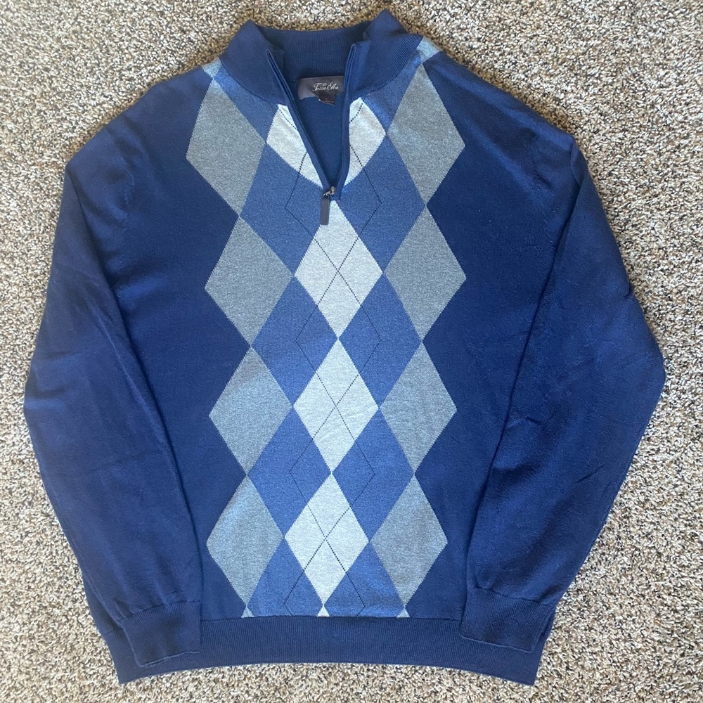 Argyle Print Quarter Zip